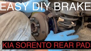 Kia Sorento Hyundai Santa Fe rear brake pad install Car truck caliper pads replacement [upl. by Mccurdy]