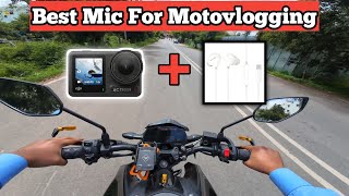 Best Mic For dji Action 4 ✅ My Motovlogging Setup  Best Mic For Action Camera [upl. by Aisirtap221]