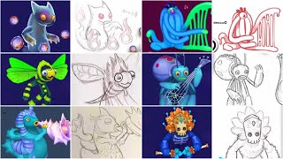 GHAZT GLOPTIC ARACKULELE  Concept Arts My Singing Monsters  Full Sounds And Animations [upl. by Yaja]