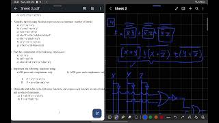 Logic Design  Sheet 2 part 2 [upl. by Janerich608]