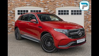 202272 MERCEDES EQC 400 AMG LINE PREMIUM PLUS IN HYACINTH RED METALLIC WITH BLACK LEATHER [upl. by Shandy]