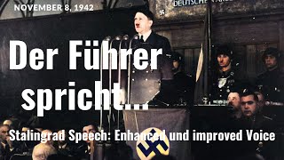 November 8 1942 Adolf Hitlers Famous Speech in english in his original voice [upl. by Ylicec82]