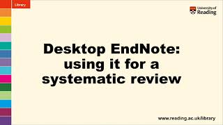 Desktop EndNote using it for a systematic review [upl. by Nediarb]