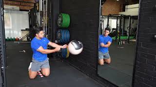 Medicine Ball Kneeling Lateral Underhand Pass  Medicine Ball  Strength and Conditioning Exercises [upl. by Aryaz]