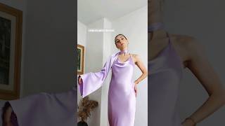 Cowl neck bias silk satin slip dress dressmaking fashiondesign sewingideas draping sewing [upl. by Erreit]