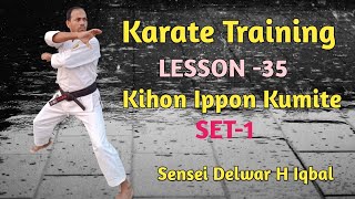 Karate Training  Lesson35  Kihon Ippon Kumite Set1 karate shotokan by Sensei delwar h Iqbal [upl. by Nickey]