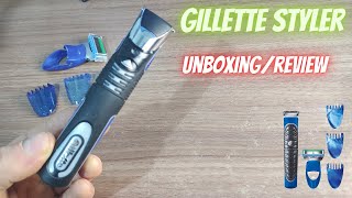 Barbeador a Pilha Gillette Styler 3 em 1 Unboxingreview bom custo benefício [upl. by Arebma]