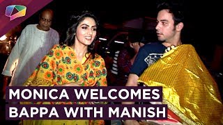 Manish Goplani Joins Monica Khanna In Welcoming Bappa  India Forums [upl. by Zeuqirdor885]