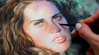 Watercolor Portrait Painting Demonstration With Dappled Light Effects [upl. by Gulick]