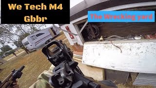 We Tech M4 Gbbr airsoft Gameplay  At The Wrecking Yard Pixley [upl. by Aciraa]