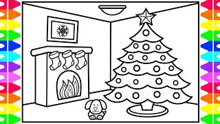 HAPPY HOLIDAYS ❤️💚 How to Draw a Christmas Tree for Kids 🎄Christmas Coloring Pages for Kids [upl. by Latoya]