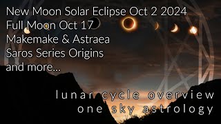 Lunar Cycle  Oct 2 2024 New Moon Solar Eclipse  Oct 17 Full Moon  Transits  Makemake amp Astraea [upl. by Brewster]