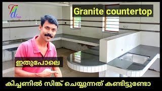 Granite kitchen countertop works How to granite countertop install Granite countertops sink fitting [upl. by Radborne47]