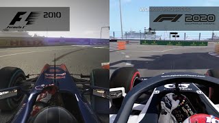 Codemasters F1 2020 vs F1 2010 Onboard Monaco [upl. by Assirrem840]