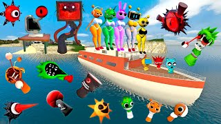 🛬 ISLAND ALL PHASES MR FUN COMPUTER  MR SUN  MR TREE  MISS SPRUNKI FAMILY SPARTAN KICKING in Gmod [upl. by Esmerelda]