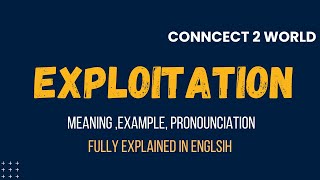 What Does exploitation Means  Meanings And Definitions With exploitation in ENGLISH [upl. by Eegnat]