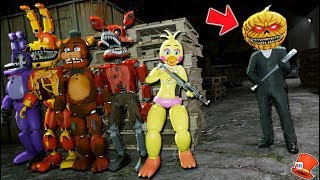 The Funny Animatronics Find Evil Pumpkin Head Hiding GTA 5 Mods FNAF RedHatter [upl. by Iknarf183]