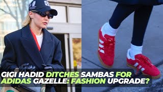 Gigi Hadid Ditches Sambas for Adidas Gazelle Fashion Upgrade [upl. by Kariotta]