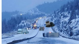 Coquihalla highway Black ice More Snow storm on the way [upl. by Eidnyl]