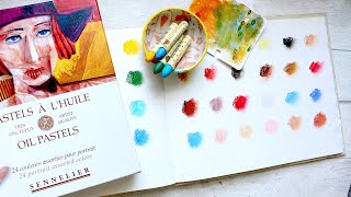 Sennelier Oil Pastels Portrait 24 Set  Swatches [upl. by Kutzenco]