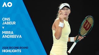 Ons Jabeur v Mirra Andreeva Highlights  Australian Open 2024 Second Round [upl. by Inuat]