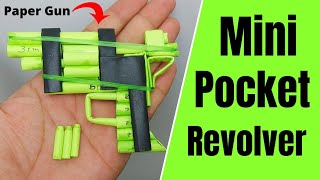 Mini Paper Revolver  Pocket Revolver Paper GunHow to Make Paper Revolver That shoots Paper Bullets [upl. by Saxen]