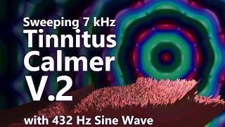 Tinnitus Calmer V2 7 kHz Sweeping Noise with 432 Hz Sine Wave [upl. by Kcinimod]