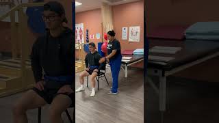 Berg Balance Assessment How to Perform Seated Unsupported with Feet Supported physicaltherapy [upl. by Worl]