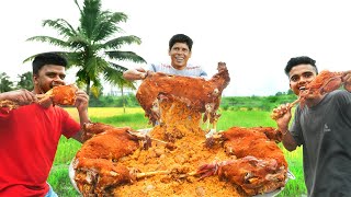 INSIDE CHICKEN BIRYANI  Full Goat Mutton Cooking With Inside Chicken Biryani  Biryani Recipe [upl. by Stoat662]