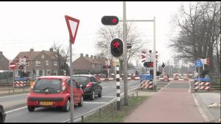 Dutch railroad crossing spoorwegovergang Stationsweg Barneveld [upl. by Hylan217]