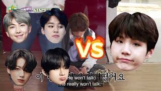 Yoongi Being A Stone vs Maknae Line Unbothered King Suga  Run BTS x Game Caterers 2021 Ep141 [upl. by Naerb]