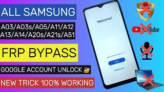 All Samsung A03A03sA05A11A12A13A14A20sA21sA51  FRP Bypass  Google Account New Security [upl. by Audras455]