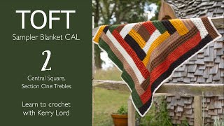 TOFT Sampler Blanket CAL Episode 2 British Treble Crochet [upl. by Ididn]