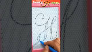 Letter H calligraphy writing cursive✍️ shorts youtubeshorts calligraphy aajkiraat [upl. by Finer]