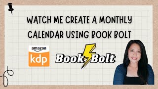 Make a Monthly CalendarPlanner with Book Bolt I Amazon KDP [upl. by Neukam108]