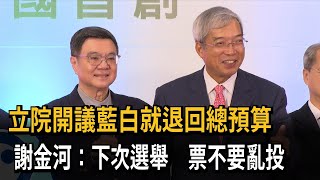 藍白退回總預算！謝金河：下次選舉 票不要亂投－民視新聞 [upl. by Atteroc]