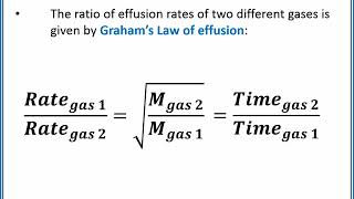 CHEMISTRY 101  Diffusion and effusion of gases [upl. by Ardnael]