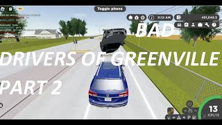 Part 2 Worst drivers amp funny moments in Greenville Wisconsin Roblox [upl. by Panthea]