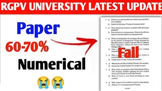 rgpv news today  BtechBpharma Paper 6070 Numerical 😭 rgpv 3rd sem time table 2023 [upl. by Enyt364]