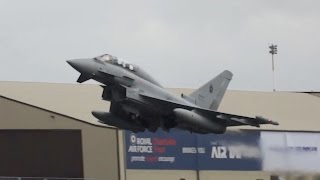 Eurofighter EF2000 Typhoon T Italian Air Force departure at RIAT 2016 AirShow [upl. by Gnaoh]