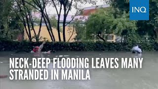 Neckdeep flooding leaves many stranded in Manila [upl. by Libre53]