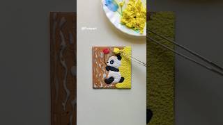 Textured Art On Cardboard 🐼  craft with tissue paper 🫶❣️shorts [upl. by Nnylirej]