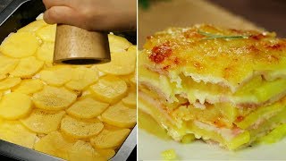 Patate al forno con prosciutto e formaggio un piatto super goloso  SaporitoTV [upl. by Ayana137]