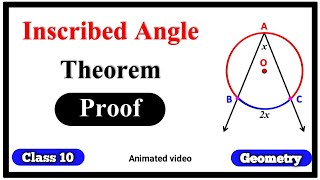 Inscribed angle theorem proof  Circle  Class 10  Geometry  animated video [upl. by Ateiluj]