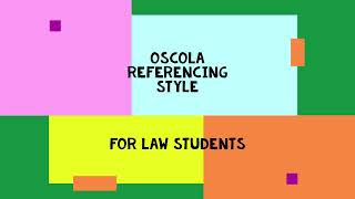 Oscola Referencing Guide for Law Students [upl. by Nosnej]