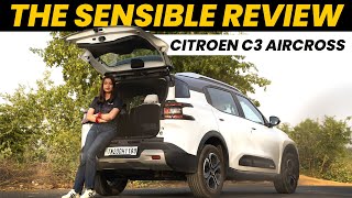 Citroen C3 Aircross 7 Seater Rear Seat amp Boot Space Review  Can 7 People Sit  The Sensible Review [upl. by Obadias]