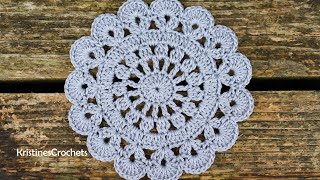 Beginners Doily Crochet Tutorial [upl. by Ritter672]