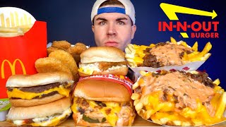 DOUBLE CHEESEBURGERS ANIMAL STYLE FRIES HASH BROWNS FILET O FISH INNOUT MCDONALD’S MUKBANG [upl. by Nnailuj504]