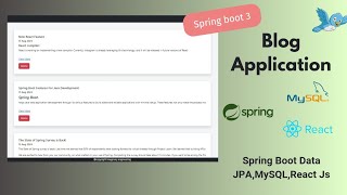 Blog Application Spring Boot 3  React Js  part2 [upl. by Prochora]