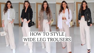 HOW TO STYLE WIDE LEG TROUSERS  5 WAYS TO WEAR WIDE LEG PANTS [upl. by Adnahsed]